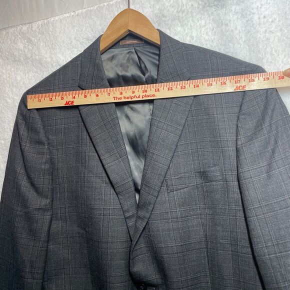Peter Millar Gray Plaid Wool Two Button Sports Blazer Jacket Men’s Size 44XT - Picture 12 of 15